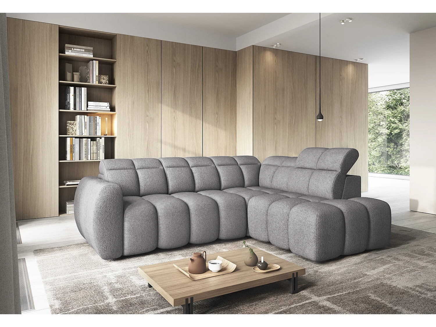 Ecksofa Vineam R/Stoffbezug/Anthrazit