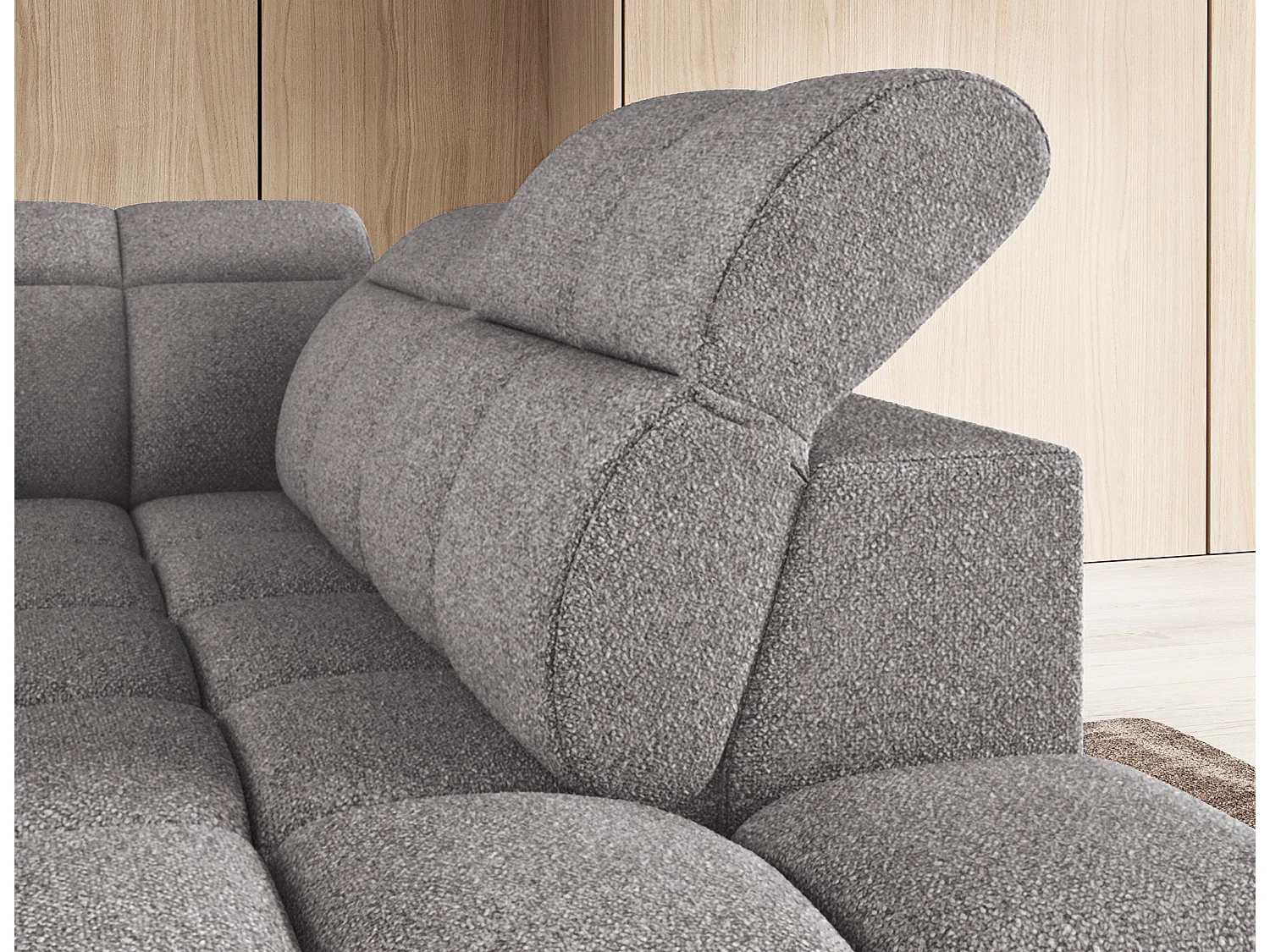 Ecksofa Vineam R/Stoffbezug/Anthrazit