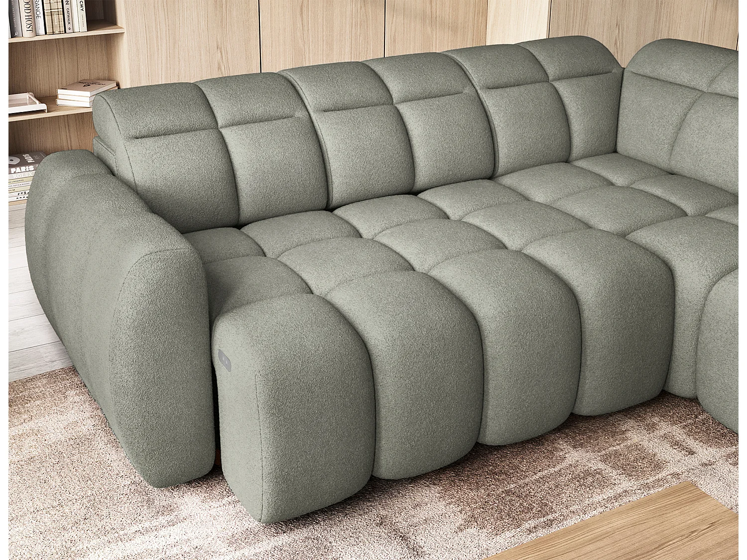 Divano d'angolo Vineam R/Tessuto/Verde