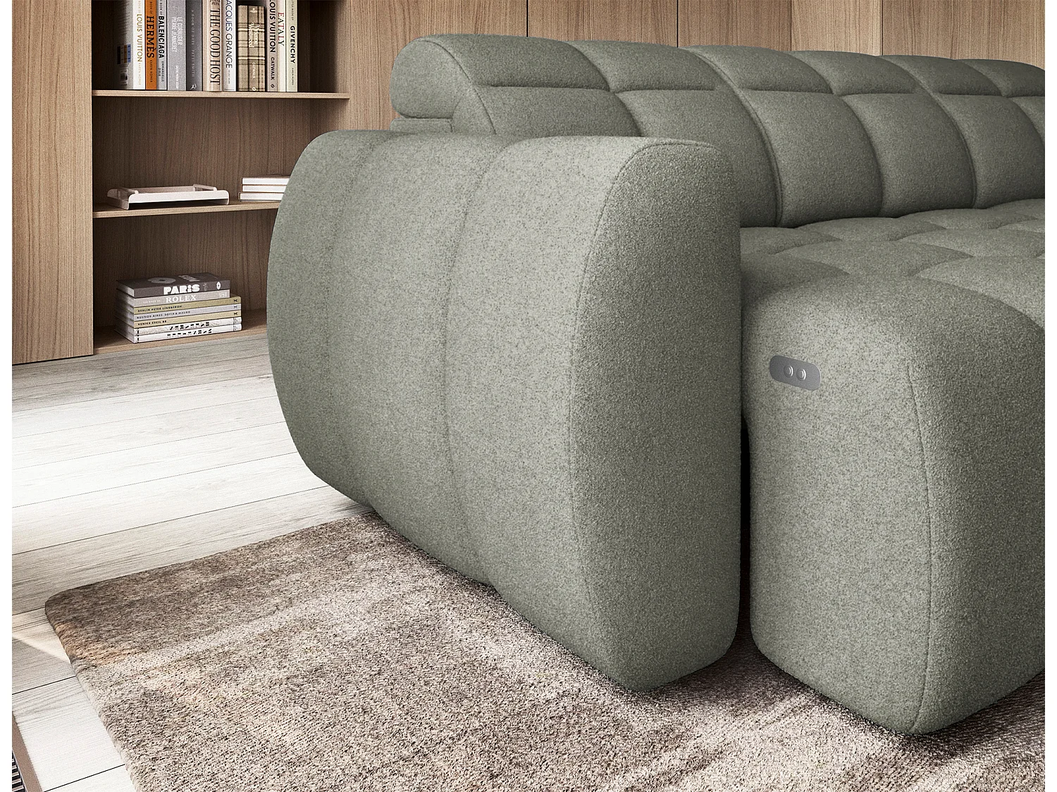 Divano d'angolo Vineam R/Tessuto/Verde