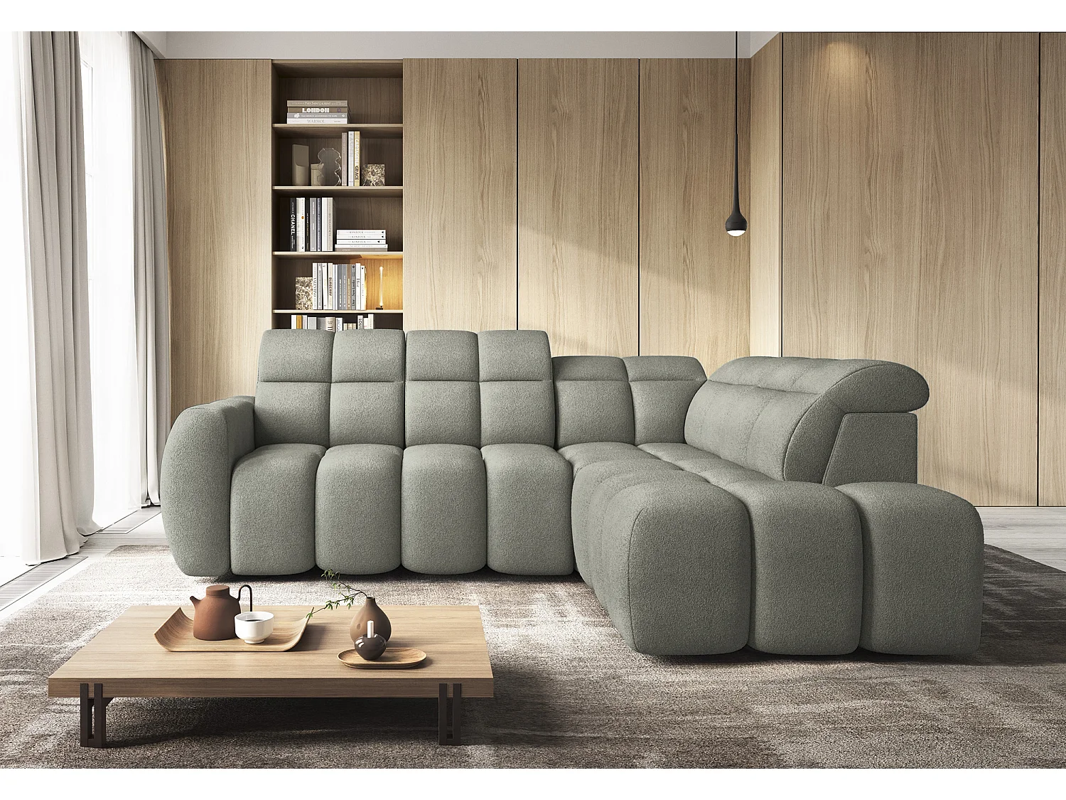 Divano d'angolo Vineam R/Tessuto/Verde