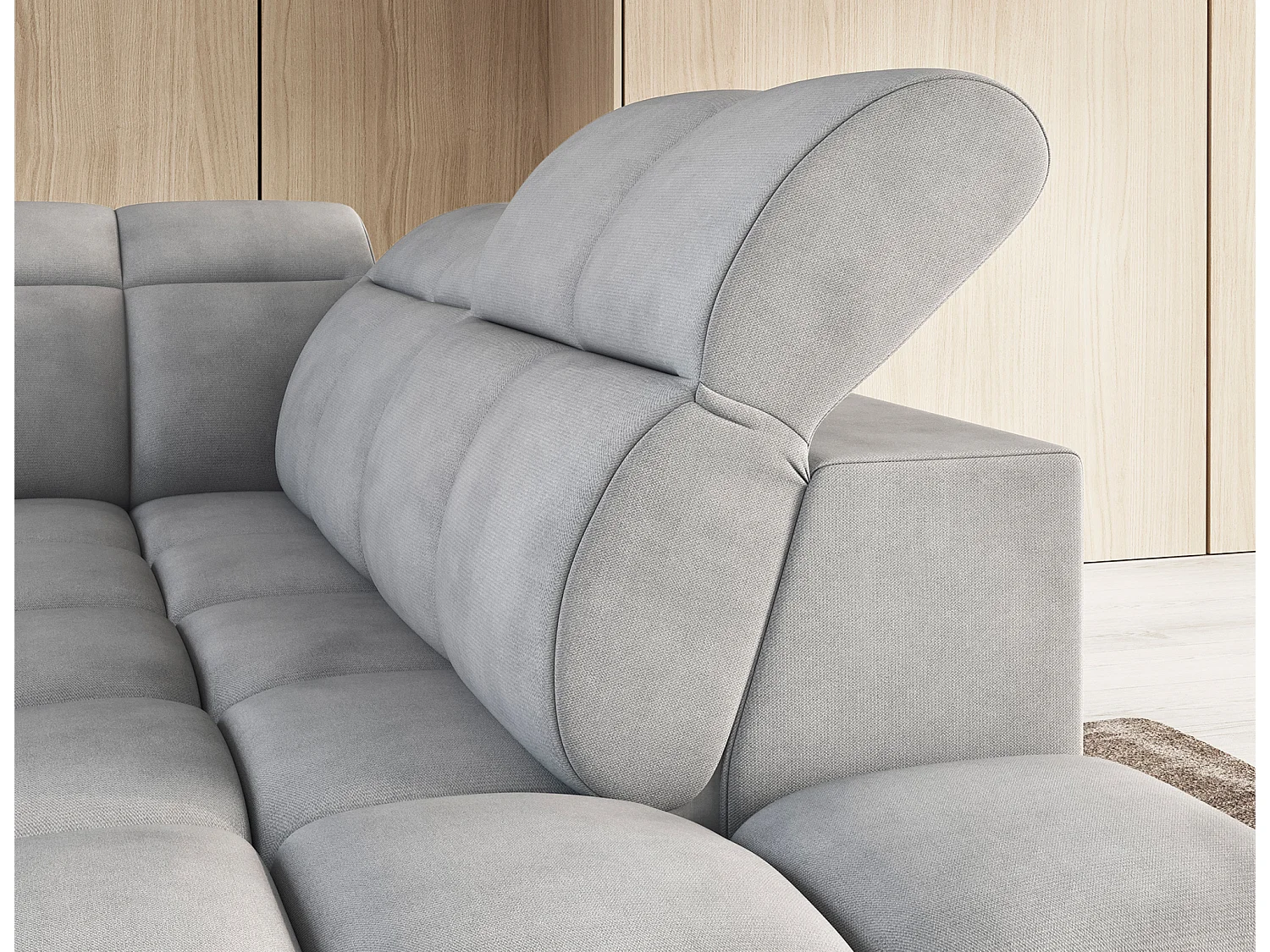 Ecksofa Vineam R/Stoffbezug/Grau