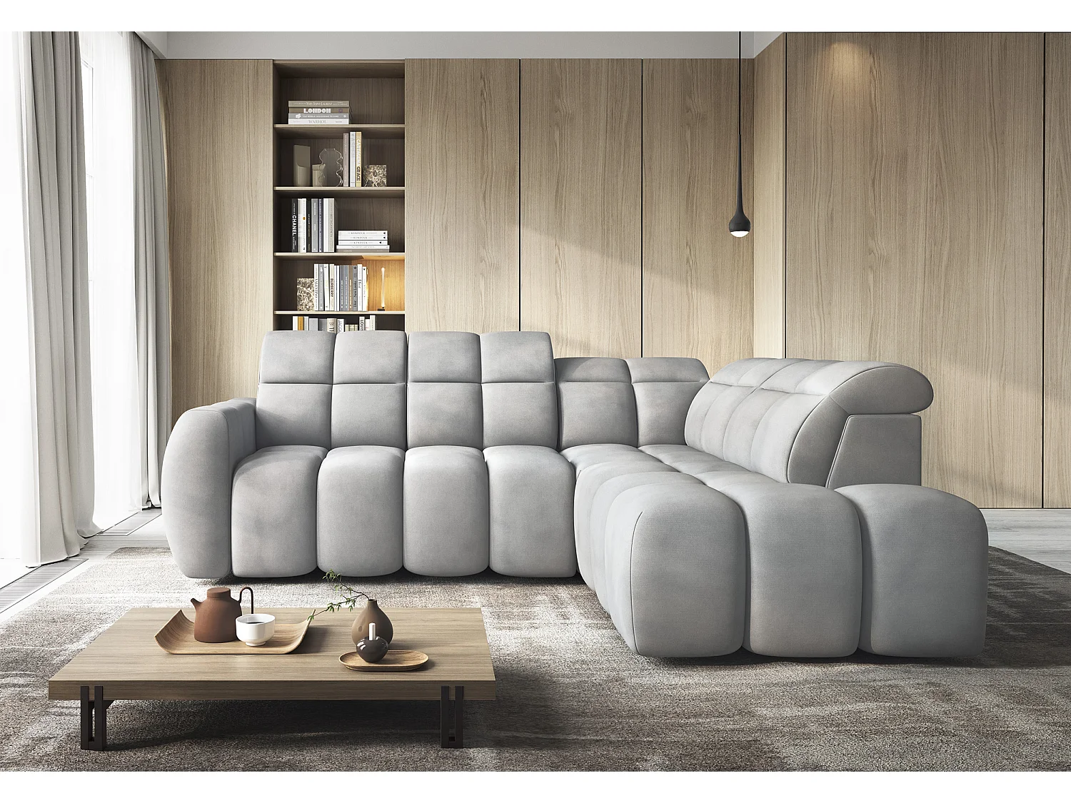 Ecksofa Vineam R/Stoffbezug/Grau