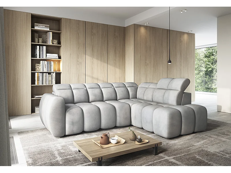 Ecksofa Vineam R/Stoffbezug/Grau