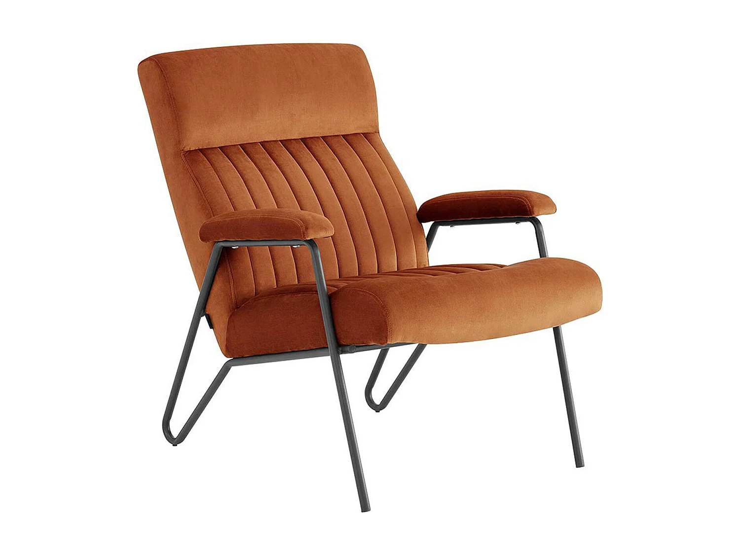 Ronda | Fauteuil in fluweel koper