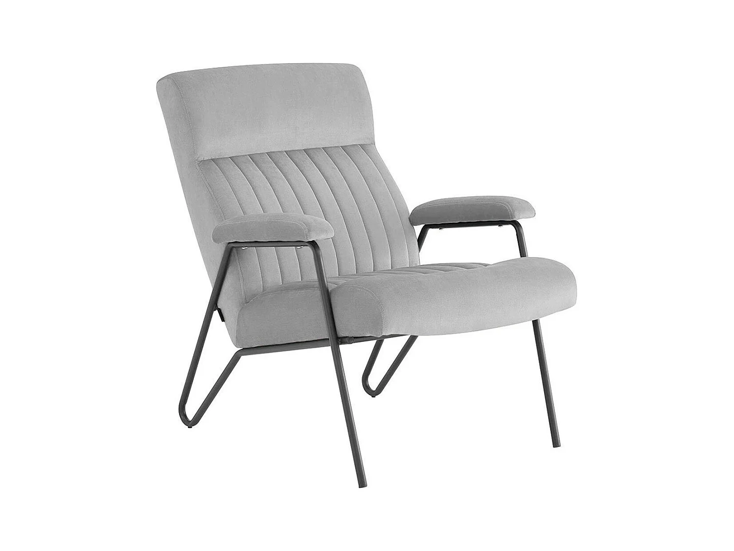 Ronda | Fauteuil in fluweel grijs