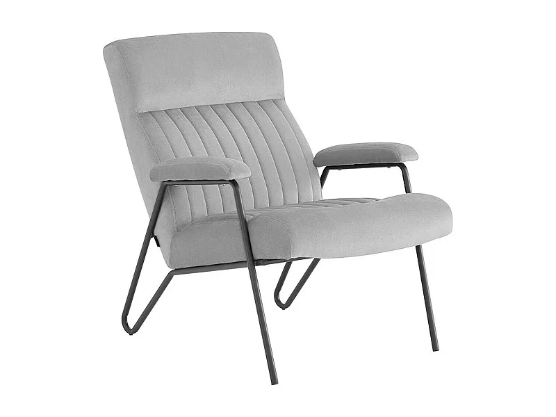 Ronda | Fauteuil in fluweel grijs