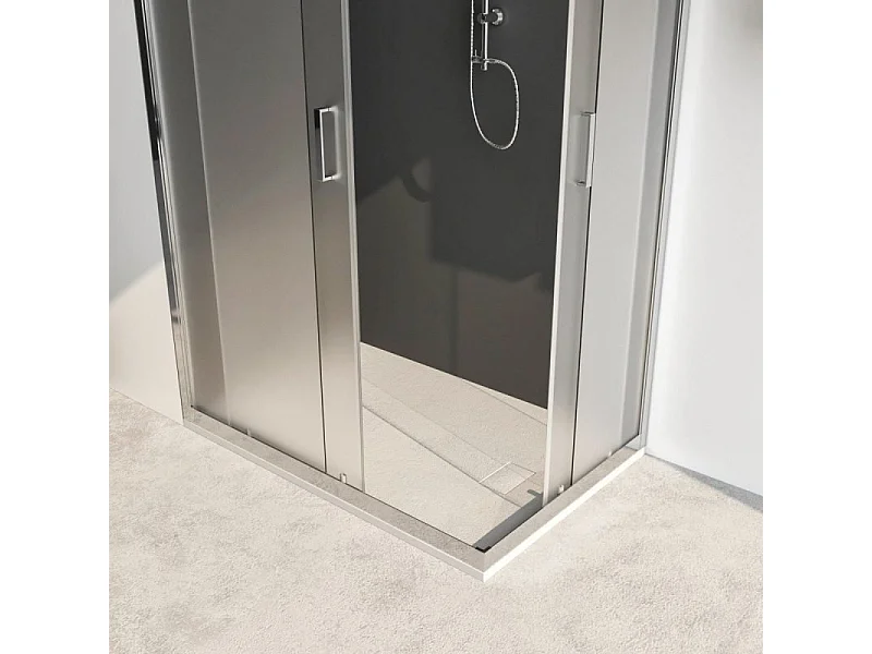 Box Doccia Angolare 70x90 Con Due Ante Scorrevoli Satinato Da 6mm - Acacia