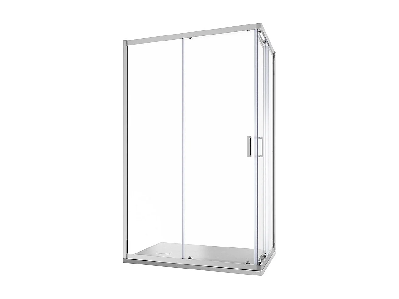 Box Doccia Angolare 90x140 Con Due Ante Scorrevoli Trasparente Da 6mm - Acacia