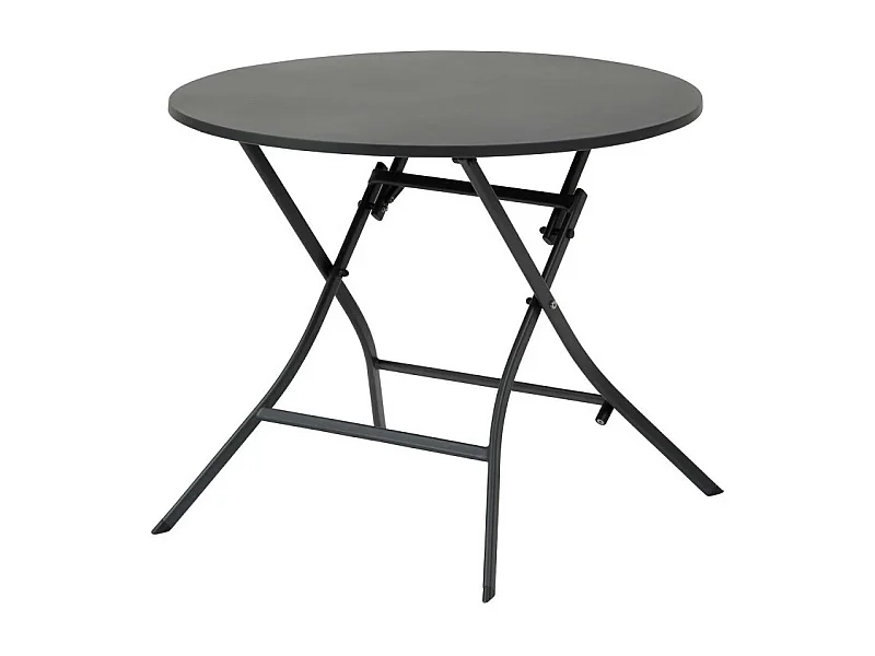 Table ronde pliante Greensboro 4p graphite Hespéride