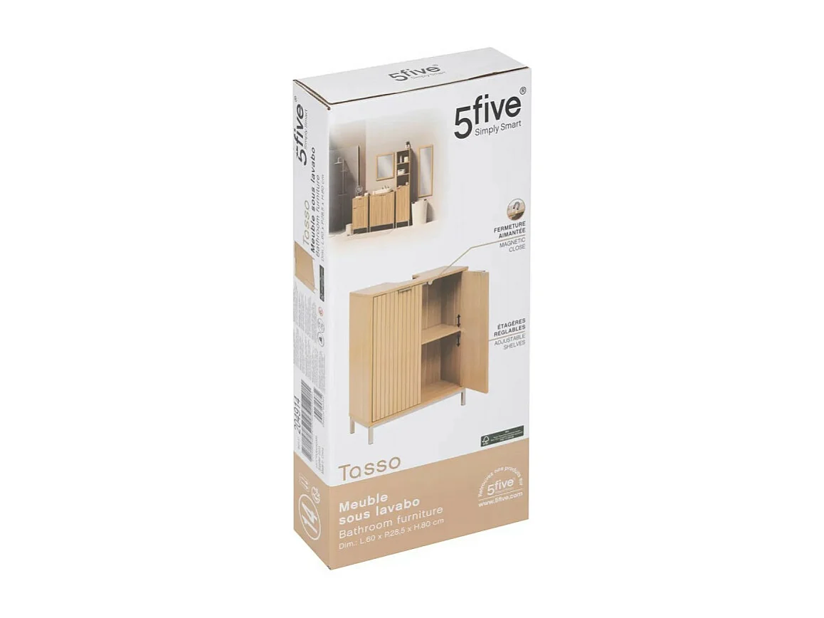 Meuble Sous Lavabo "Tasso" 80cm Naturel