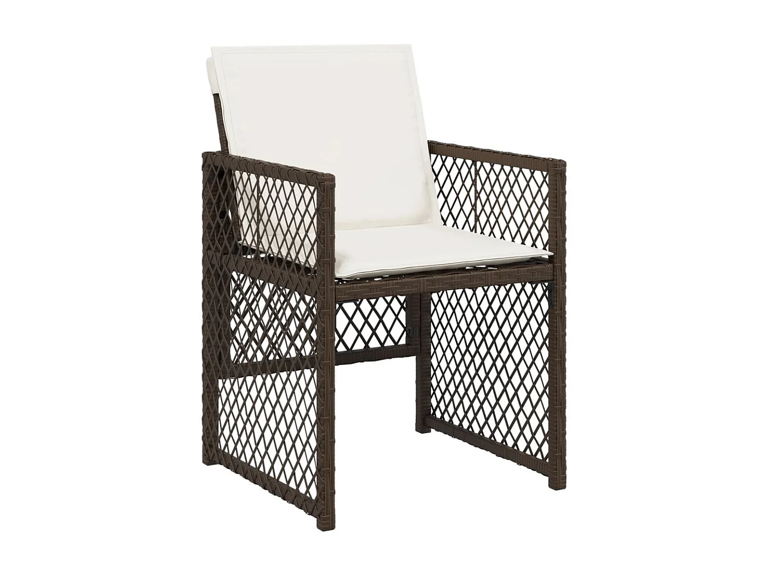 Ensemble à manger de jardin et coussins 7 pièces marron rotin