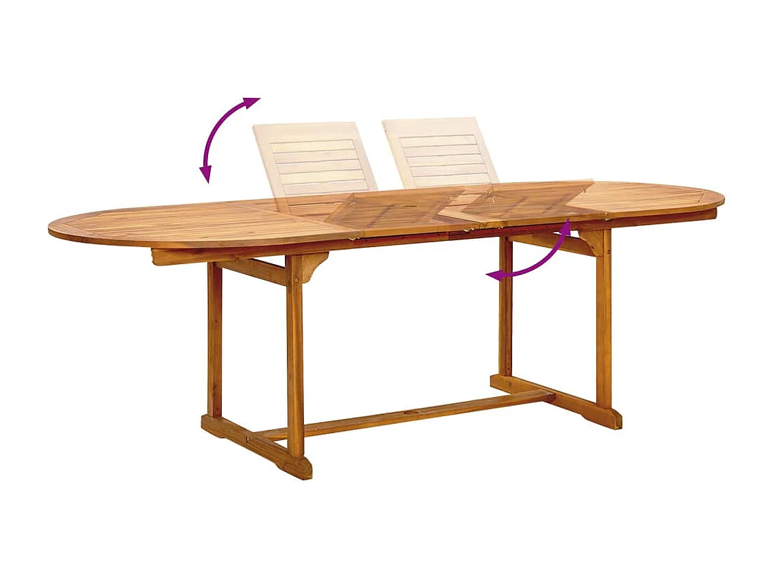 Juego comedor de jardín 9 piezas madera maciza acacia y textileno