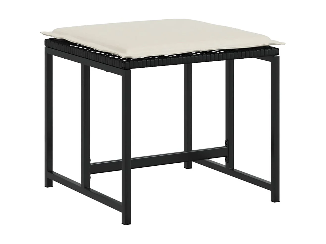 Set comedor de jardín con cojines 13 piezas ratán sintético negro