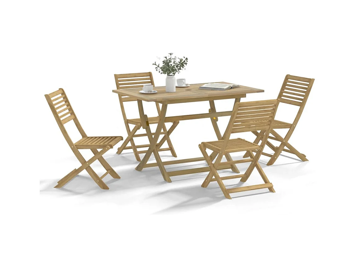 Ensemble à manger de jardin 5 pièces Bois d'acacia solide