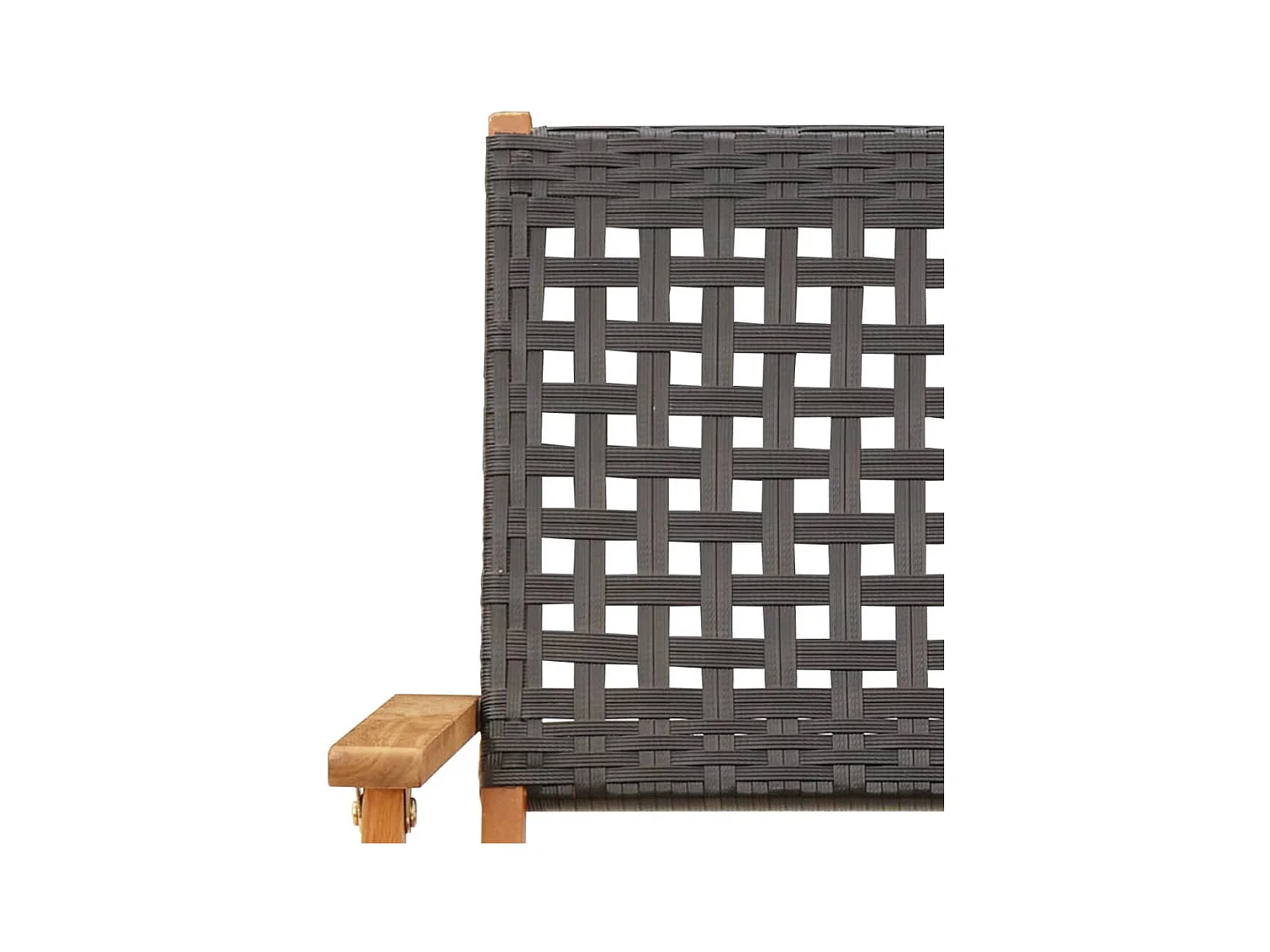 Ensemble à manger de jardin 7 pièces noir rotin et bois massif