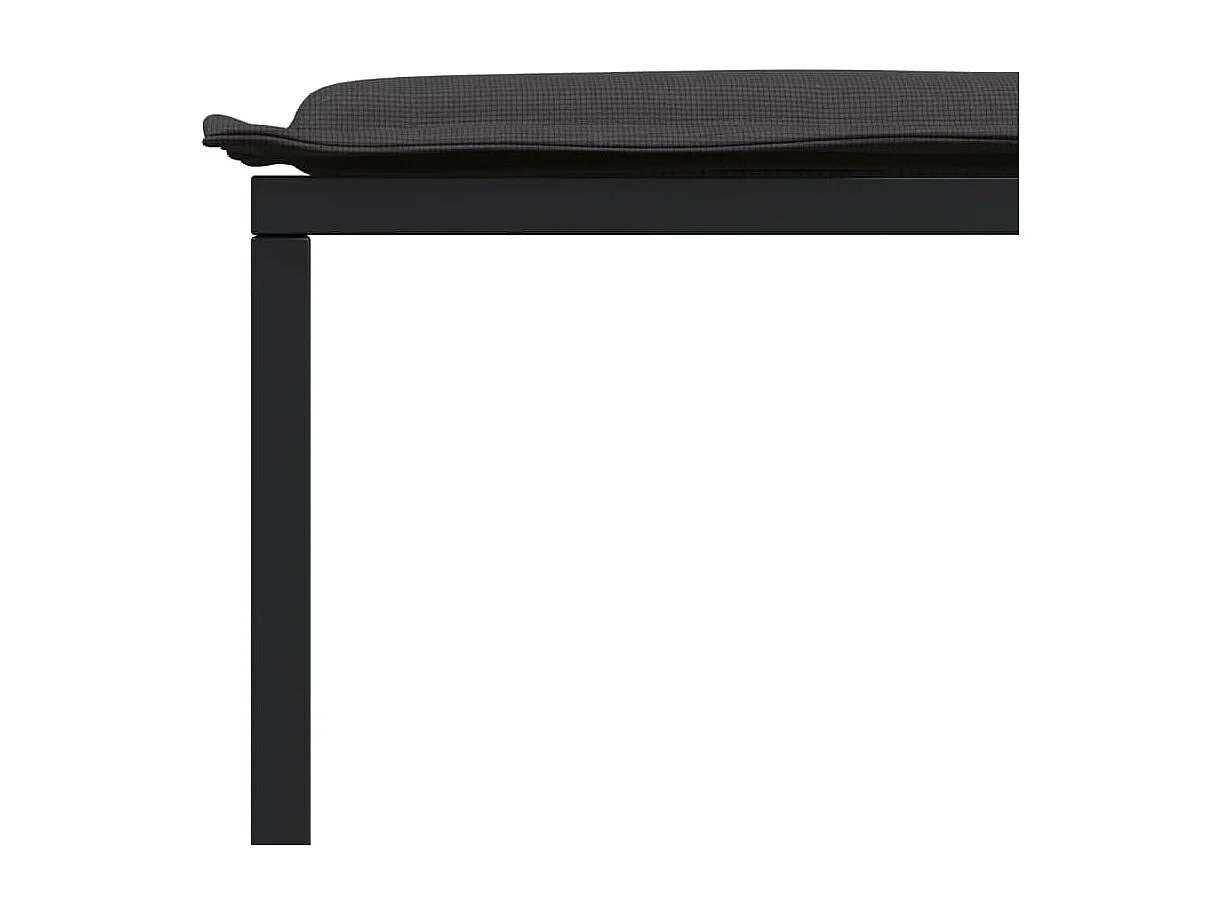 Ensemble à manger de jardin avec coussins 17 pièces noir textilène