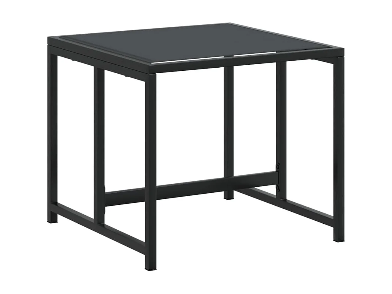 Juego de comedor de jardín 11 piezas textileno negro