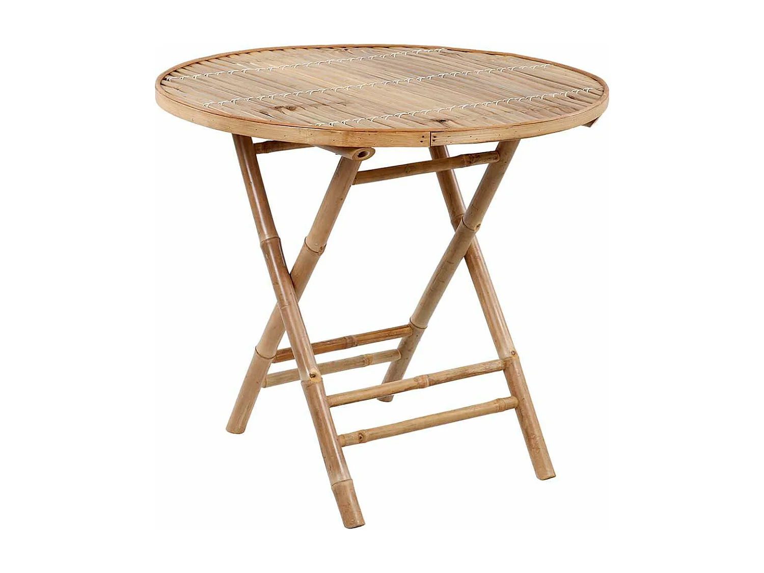 5 peças conj. de jantar dobrável com almofadões para exterior bambu