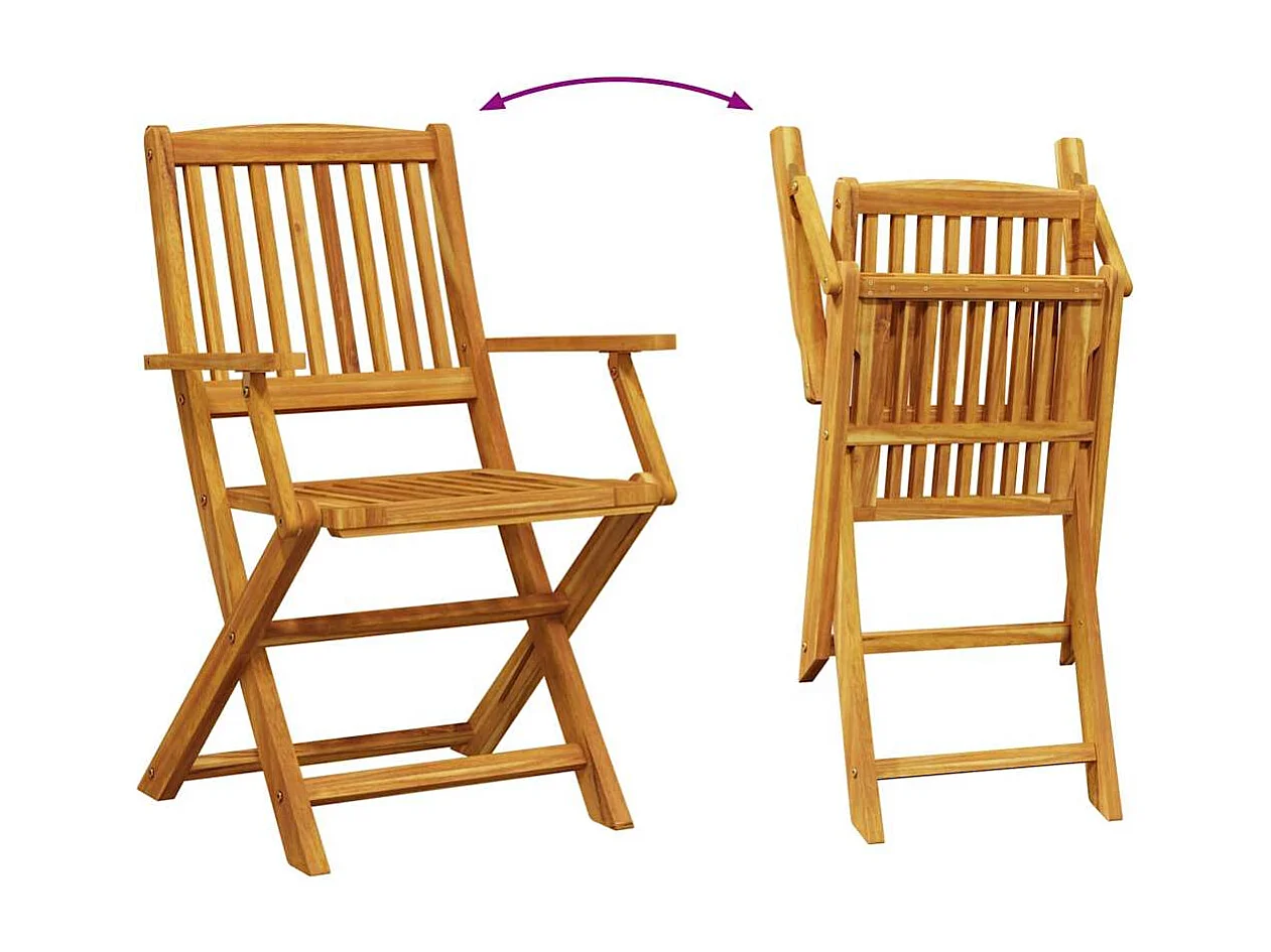Juego comedor de jardín 7 piezas madera maciza acacia 180x90x75cm