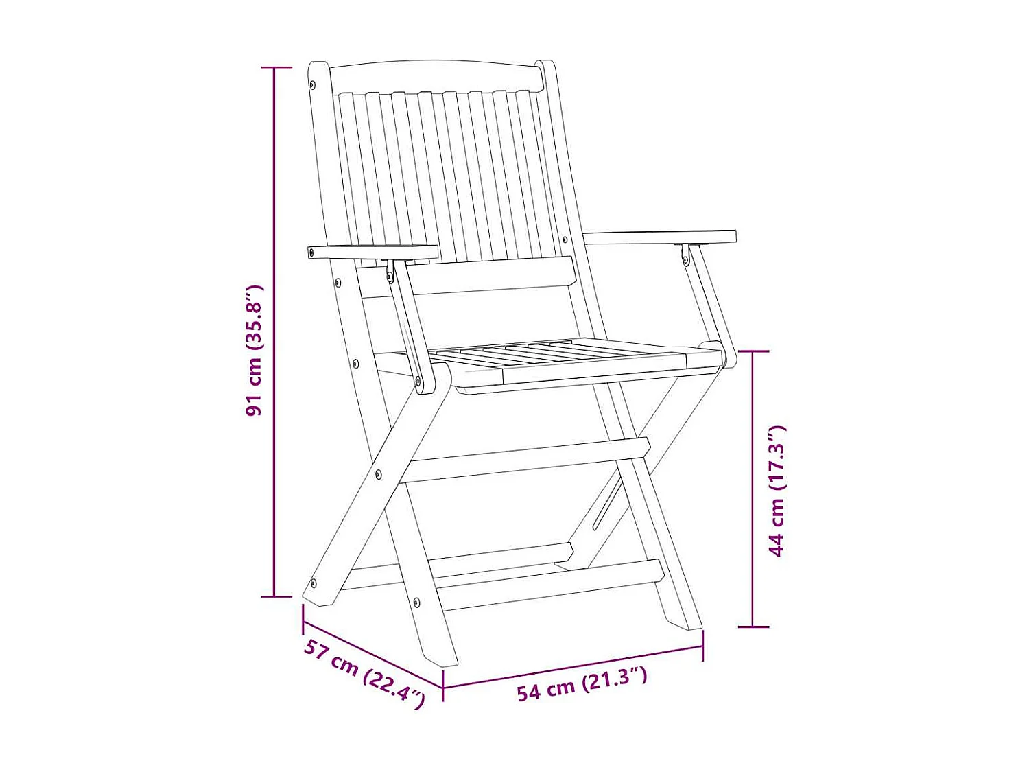Juego comedor de jardín 7 piezas madera maciza acacia 180x90x75cm