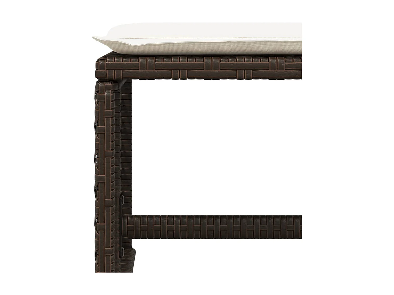 Ensemble à manger de jardin et coussins 11 pièces marron rotin