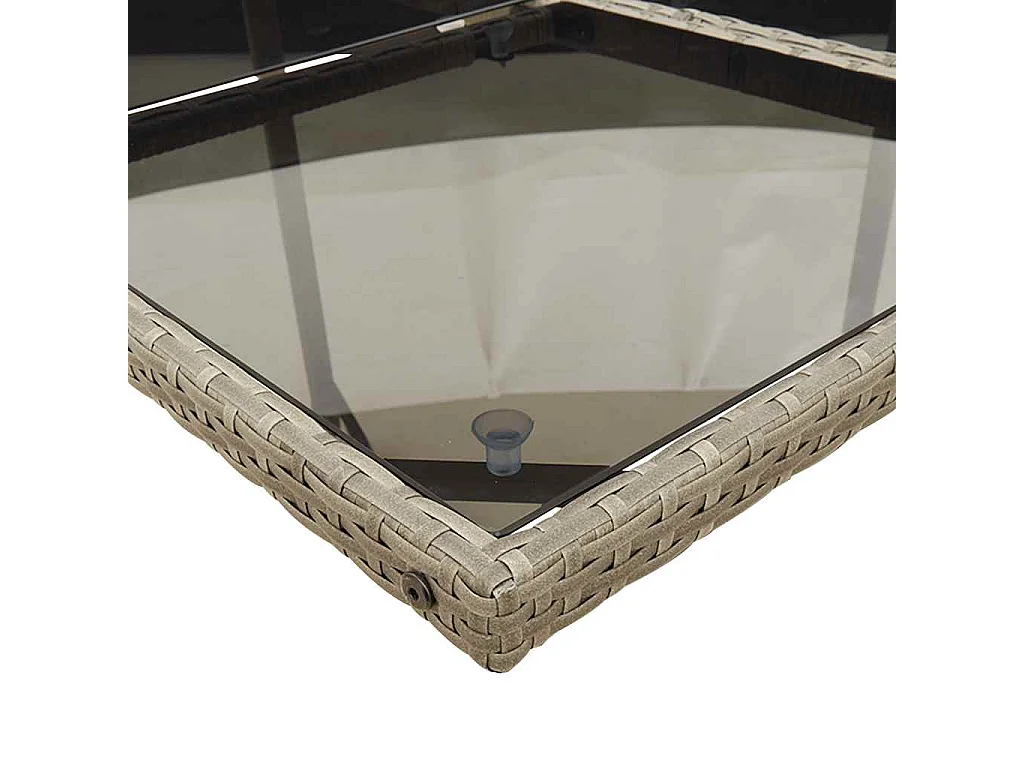 9-delige Tuinset met kussens poly rattan grijs