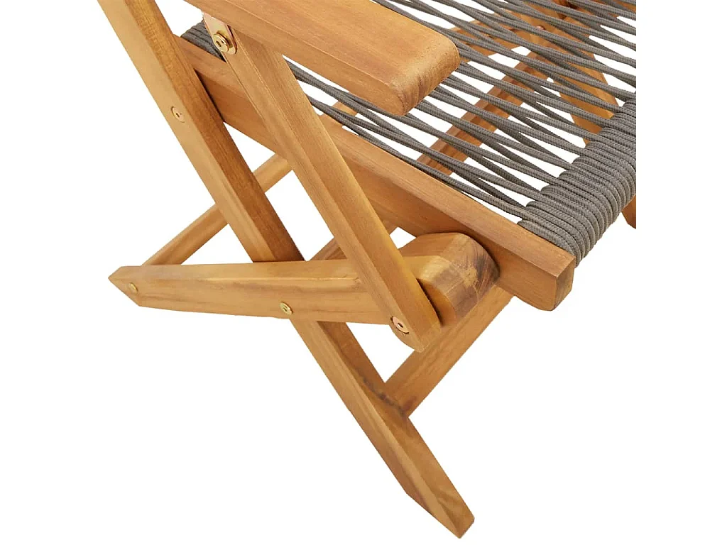 Set de comedor jardín 5 piezas polipropileno madera maciza gris