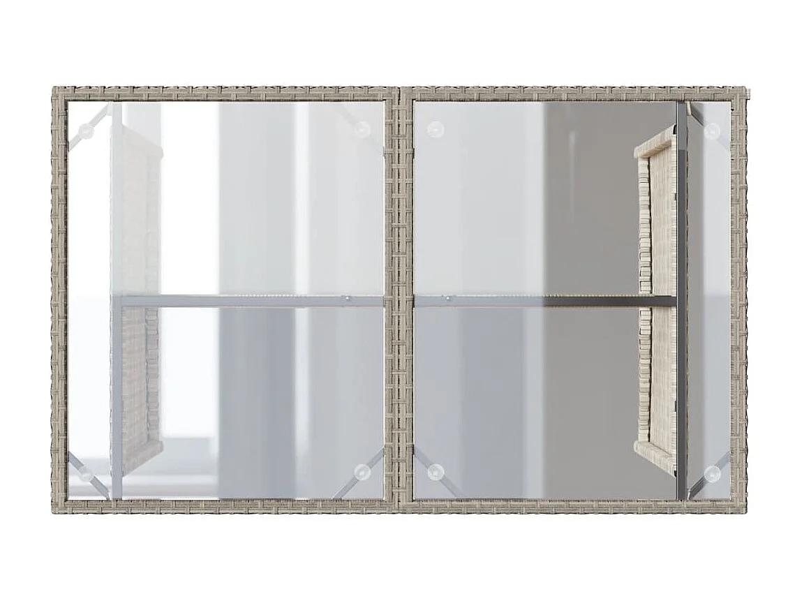 Set comedor jardín y cojines 2 piezas ratán sintético gris claro