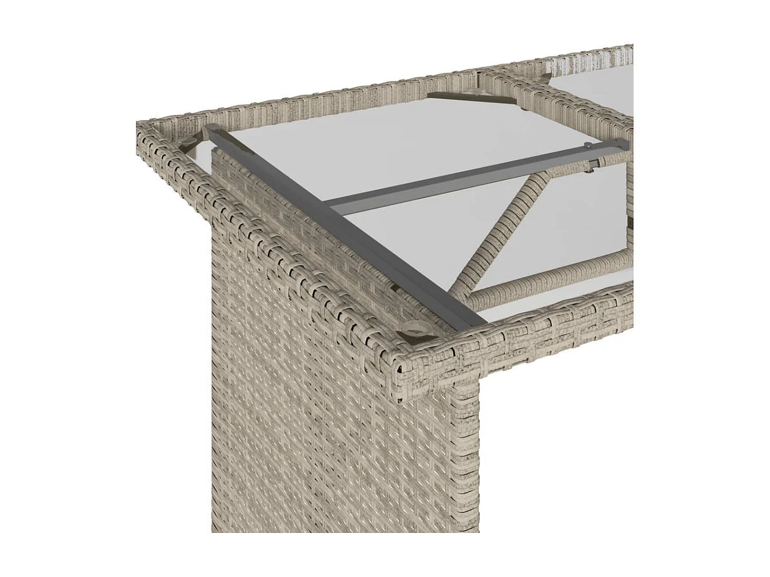 Set comedor jardín y cojines 2 piezas ratán sintético gris claro