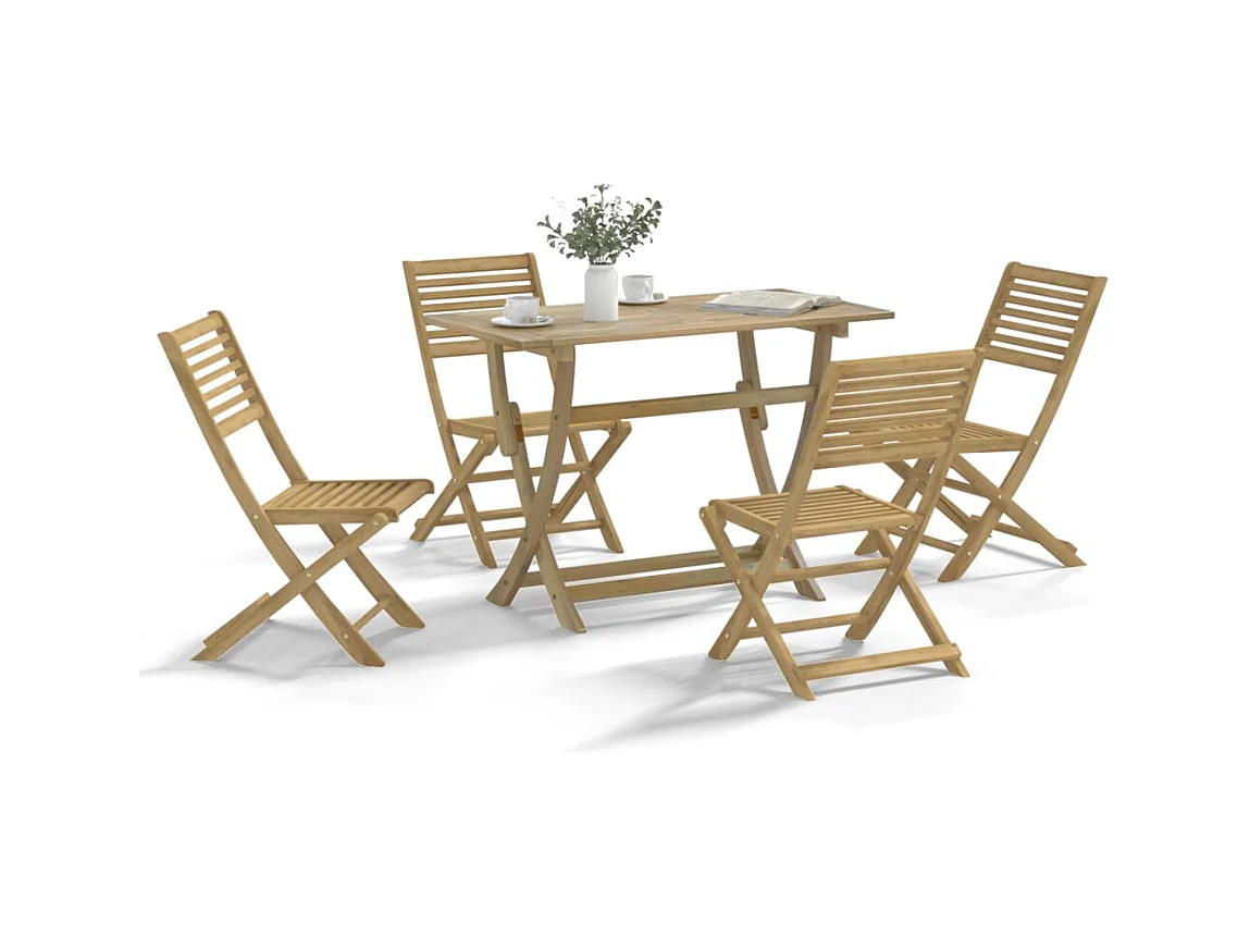 Ensemble à manger de jardin 5 pièces Bois d'acacia solide