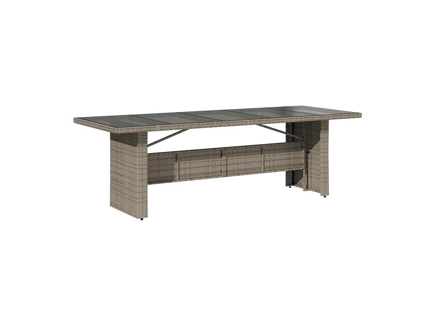 9 peças conjunto de jantar para jardim com almofadões vime PE cinza