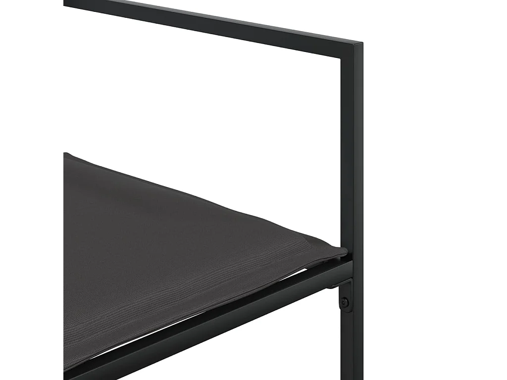 Juego de comedor de jardín 17 piezas con cojines textileno negro