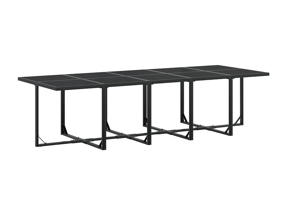 Ensemble à manger de jardin 11 pièces noir textilène