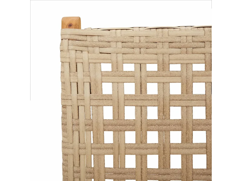 7-delige Tuinset poly rattan en massief hout beige