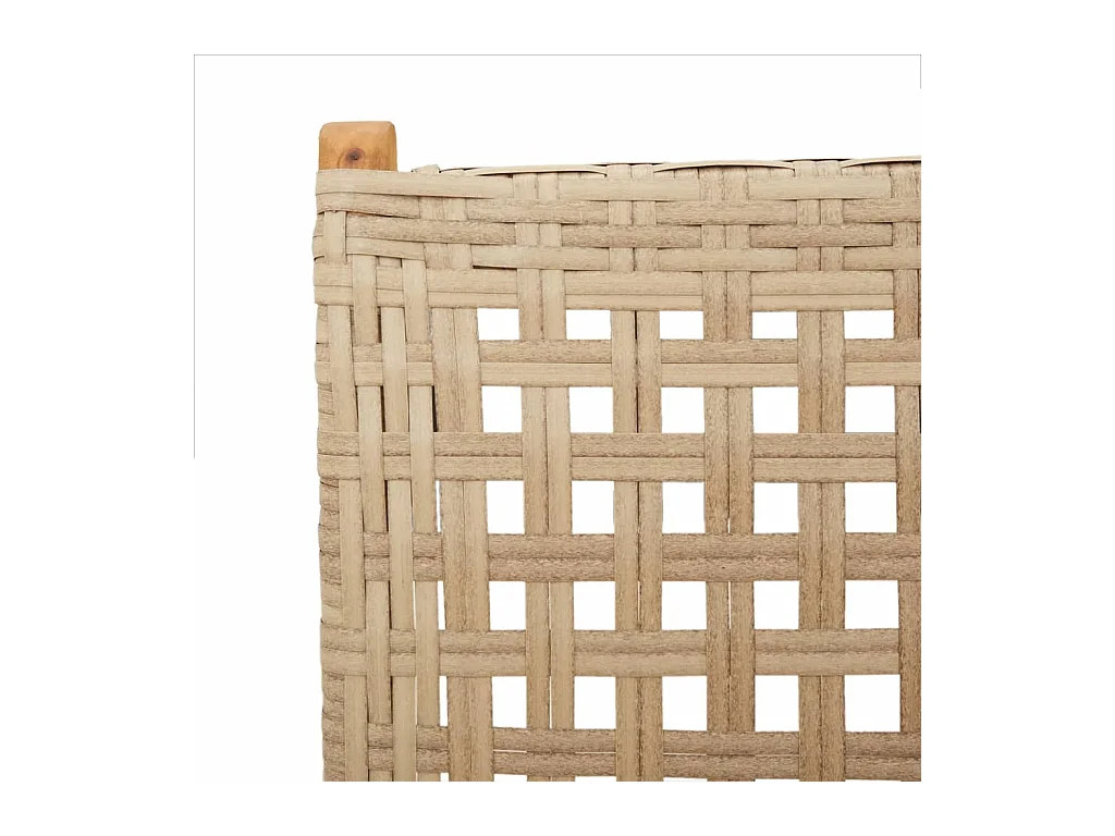Ensemble à manger de jardin 7 pièces beige rotin et bois massif