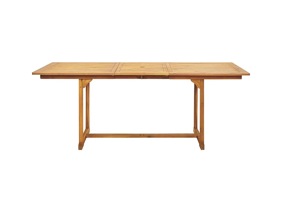 Ensemble à manger de jardin 7 pièces beige rotin et bois massif