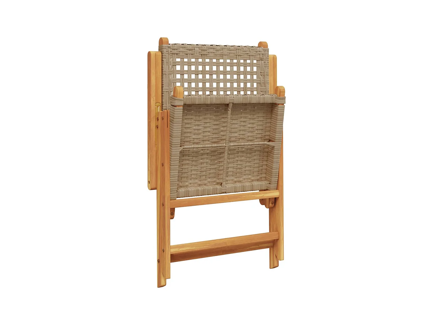 Ensemble à manger de jardin 7 pièces beige rotin et bois massif