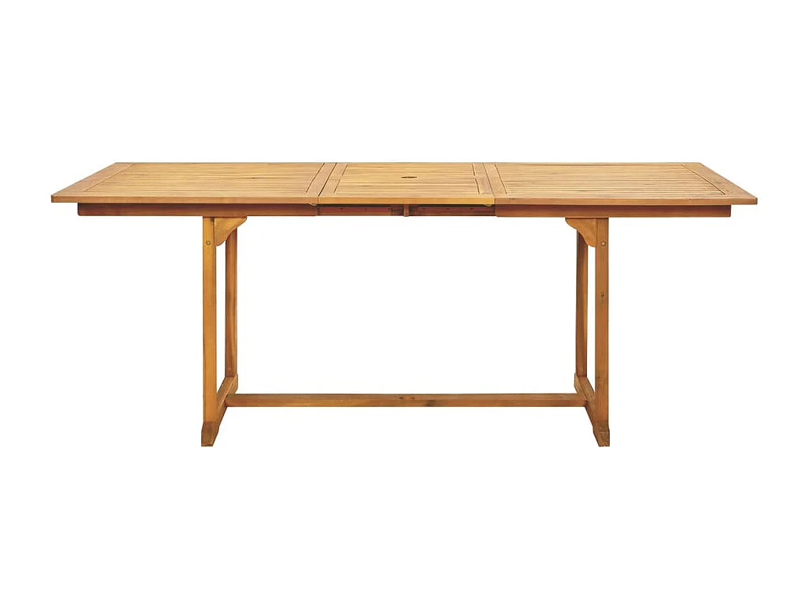 Ensemble à manger de jardin 7 pièces beige rotin et bois massif