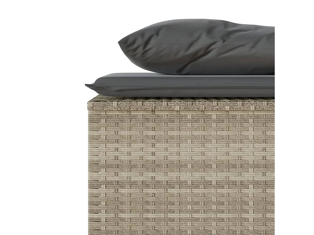 Set comedor de jardín 3 piezas cojines ratán sintético gris claro