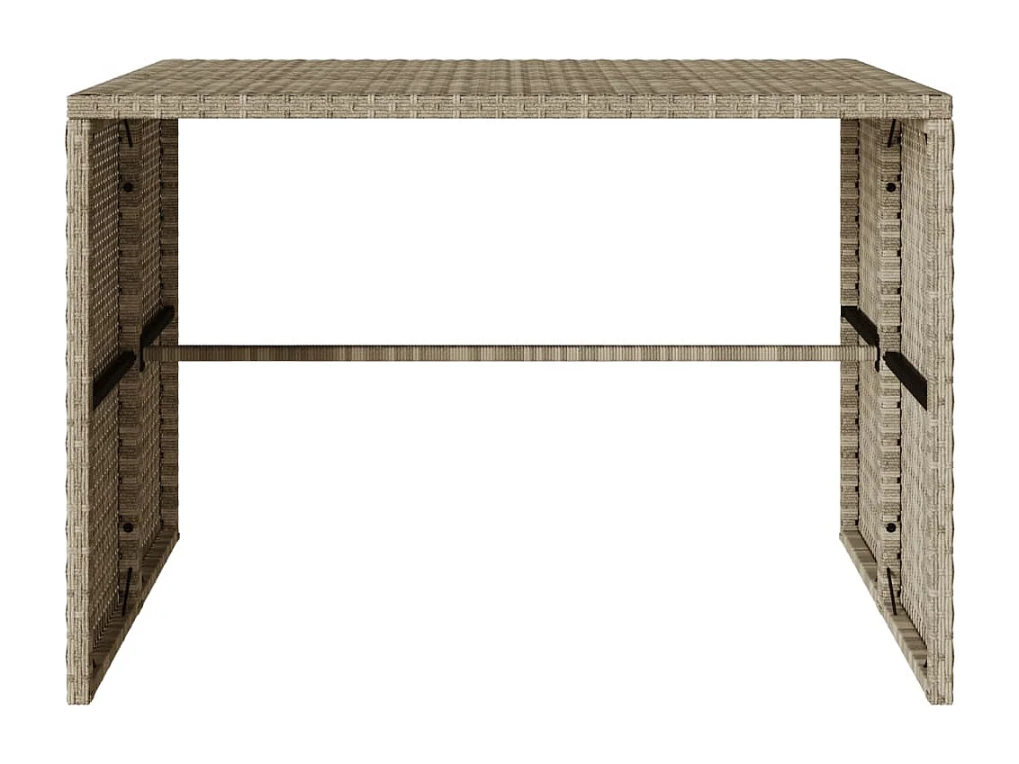 Set comedor de jardín 3 piezas cojines ratán sintético gris claro