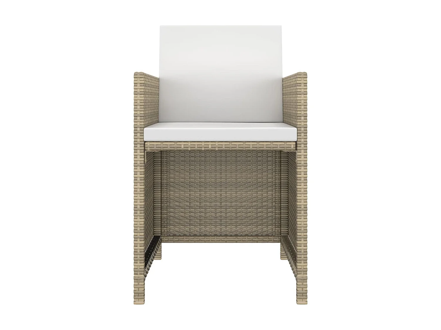 Set comedor de jardín 3 piezas con cojines ratán sintético beige