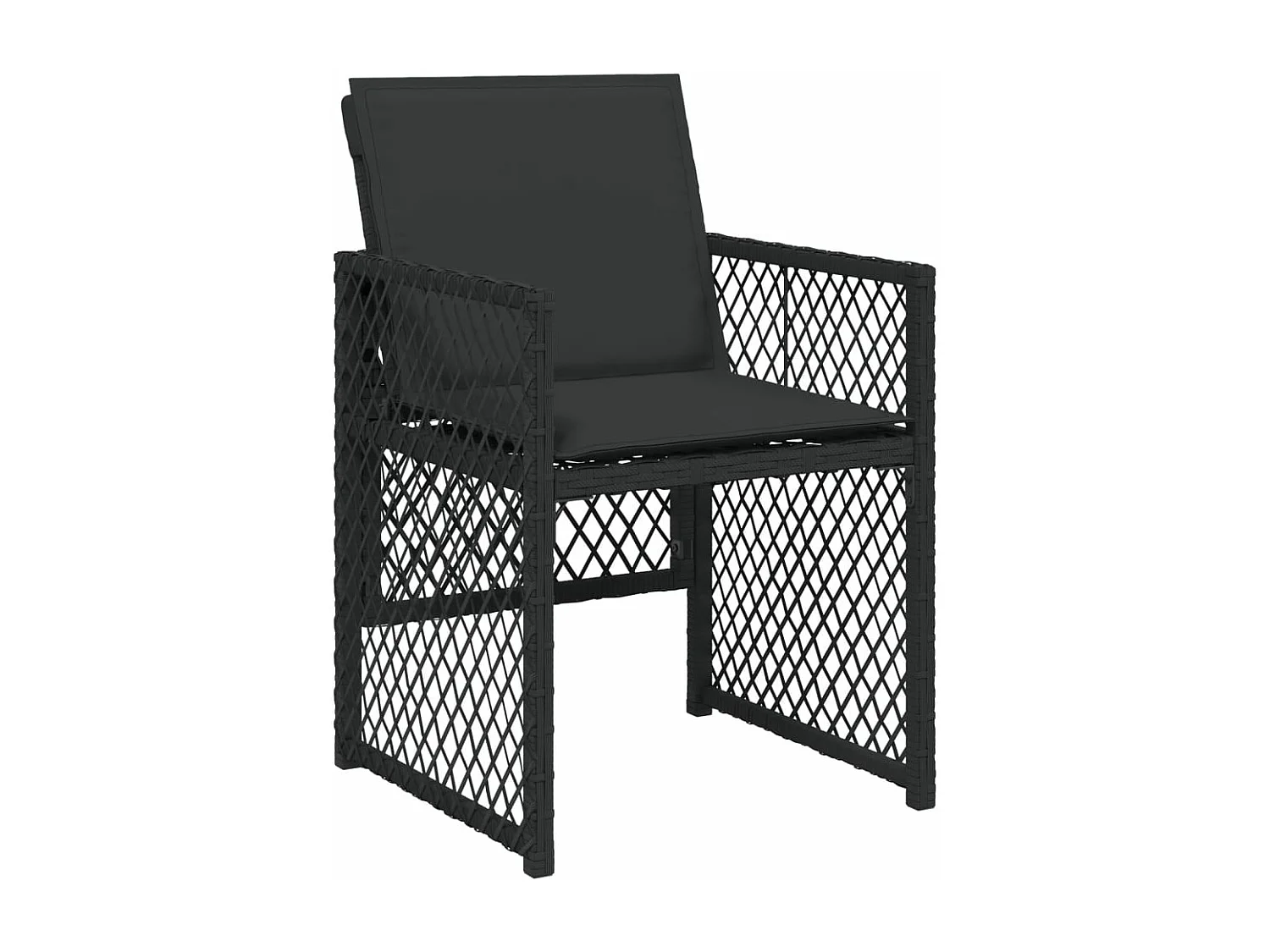 5-delige Tuinset met kussens poly rattan zwart