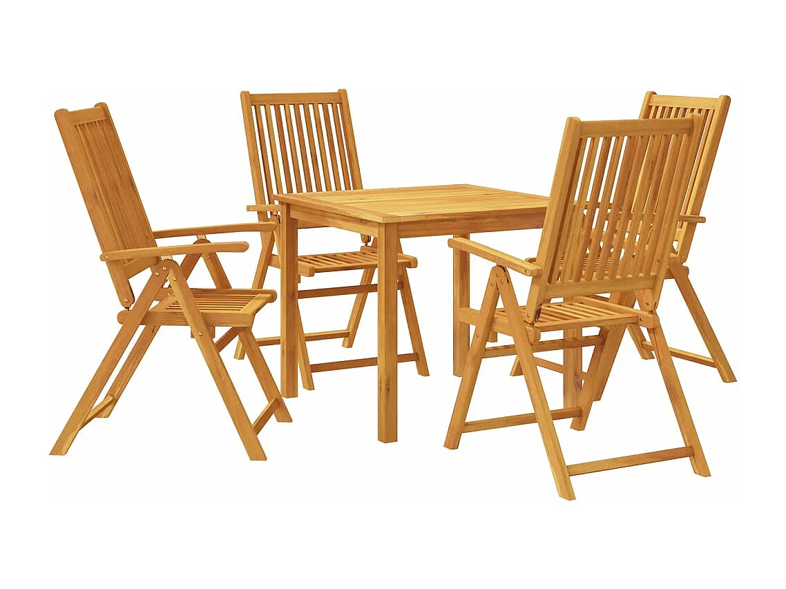 Ensemble à manger de jardin 5 pièces Bois d'acacia solide