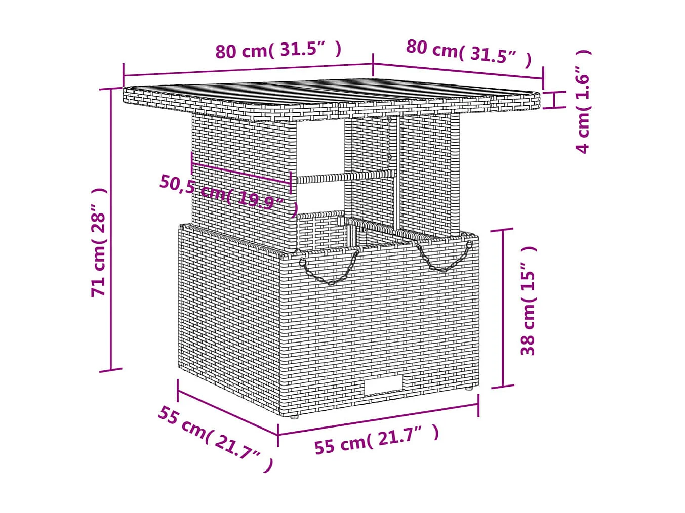 Ensemble à manger de jardin avec coussins 5 pièces Beige poly rotin