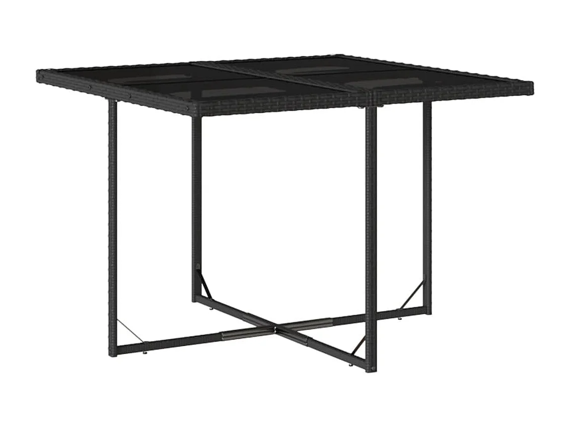 Ensemble à manger de jardin 11 pièces coussins noir résine tressée