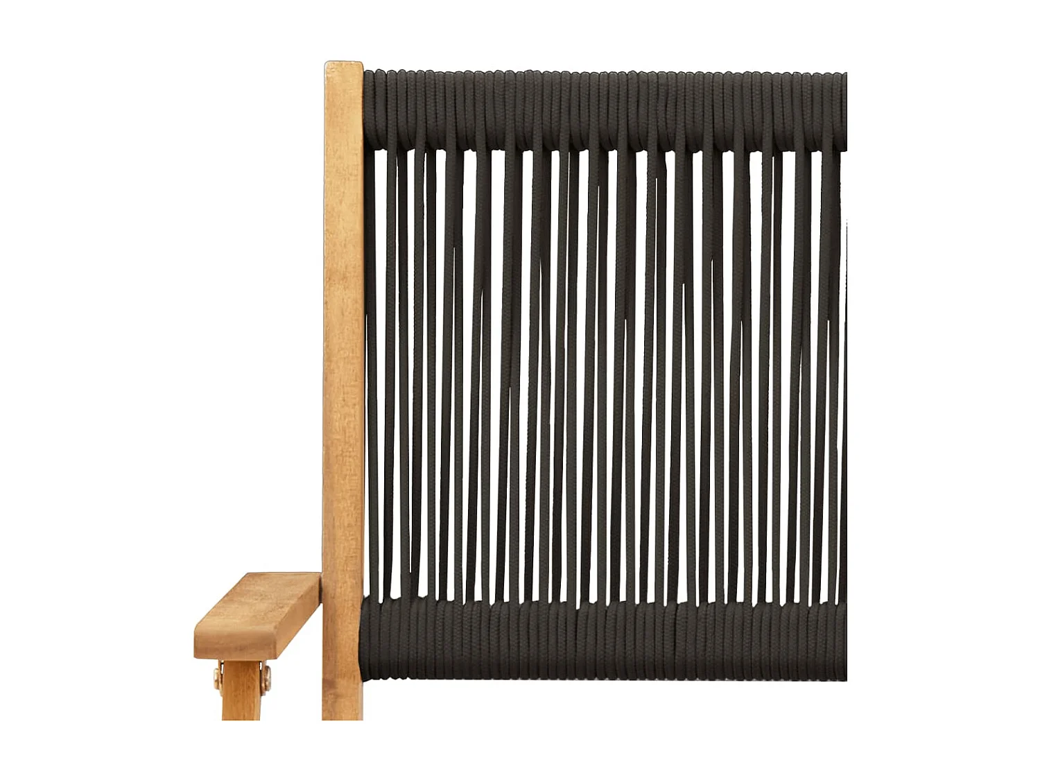 Ensemble à manger de jardin 7 pièces noir polypropylène bois massif