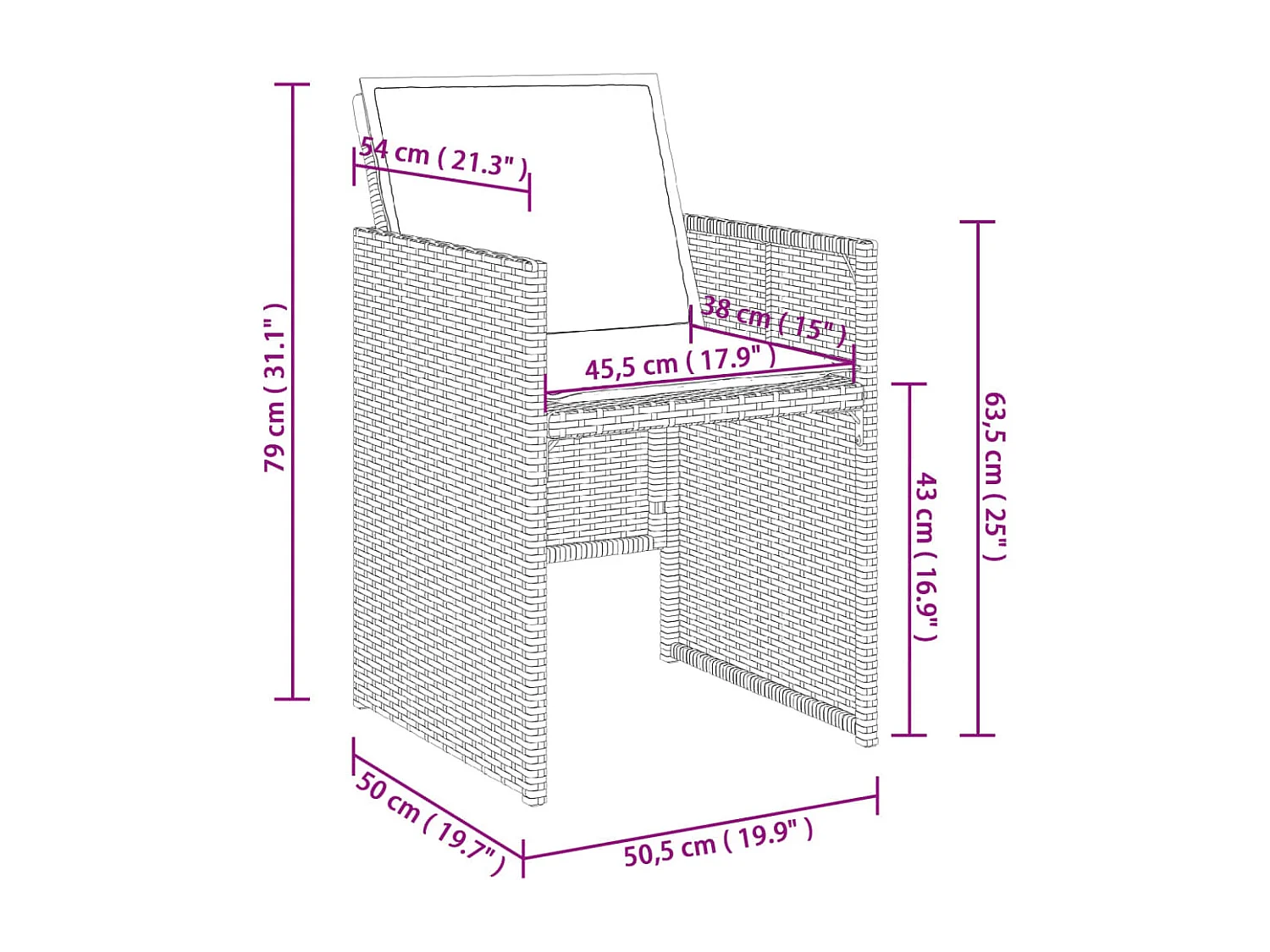 Set comedor de jardín 5 piezas con cojines ratán sintético gris