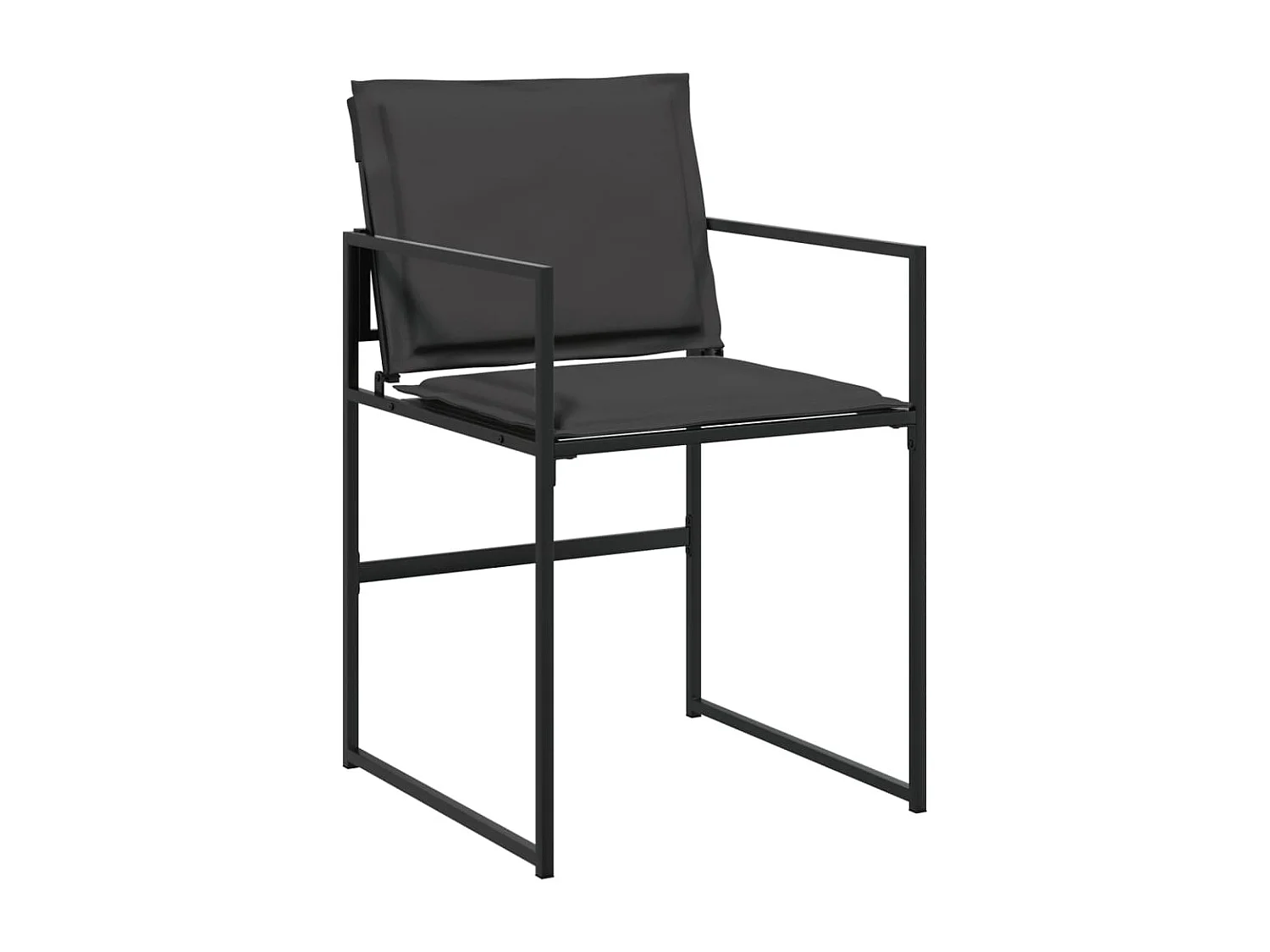 Juego de comedor de jardín 9 piezas con cojines textileno negro