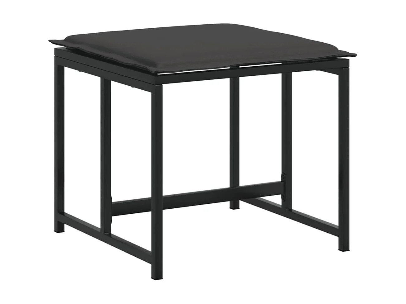 Ensemble à manger de jardin avec coussins 9 pièces noir textilène